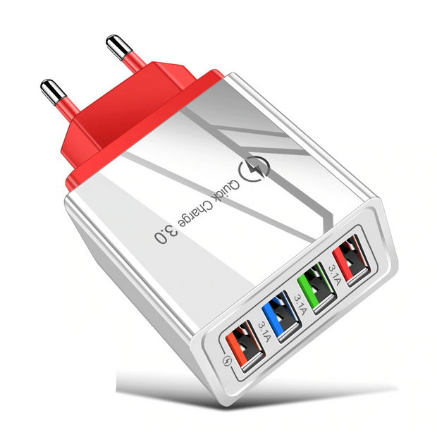 Quick Charge 4-USB Wall Charger