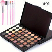 40 Colors Glitter Eyeshadow Palette with 5 Brushes Matte Waterproof Long Lasting Pressed Powder Cosmetics MakeUp Kit Cosmetics