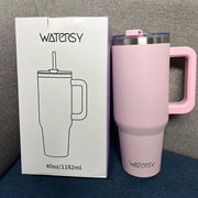 891/1182ml Insulated Mug With Handle And Straw Large Capacity 40oz Tumbler Stainless Steel Water Bottle Office Home Thermal Mug
