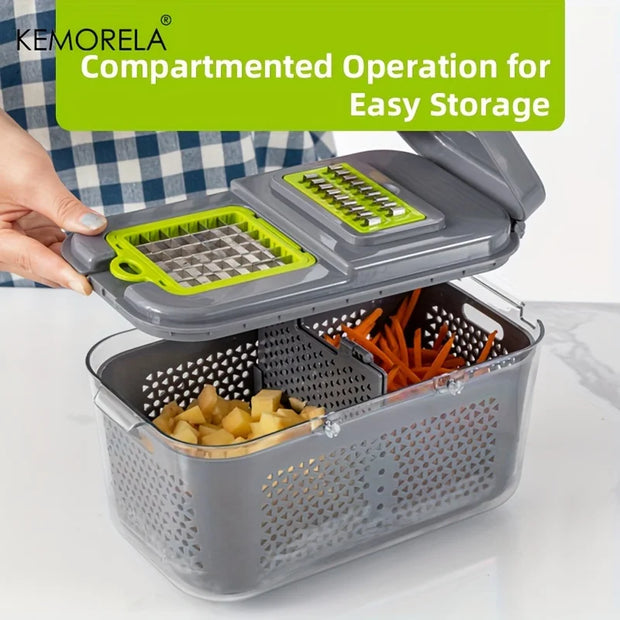 A Set Of 22-Piece Vegetable Cutter, Multifunctional Fruit Vegetable Cutter, Manual Food Grater, Container Vegetable Cutter