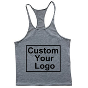 Customized Logo Men's Gym Exercise Fitness Tank Top Y Back Fitness Lightweight Shoulder Strap Muscle Stringer Fitness T-shirt