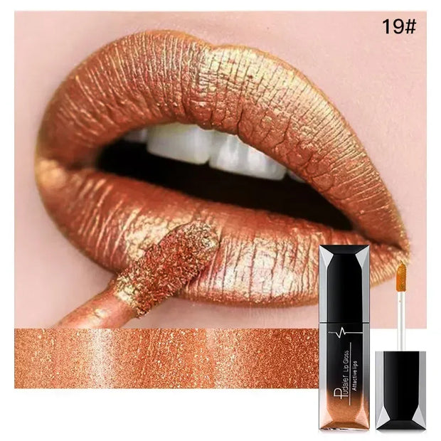 Pudaier Waterproof Lip Gloss Matte Liquid Lipstick Matte Lip Stick Cosmetics Makeup Nude Purple Black Rose Cosmetics