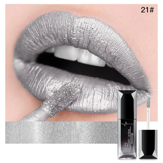 Pudaier Waterproof Lip Gloss Matte Liquid Lipstick Matte Lip Stick Cosmetics Makeup Nude Purple Black Rose Cosmetics