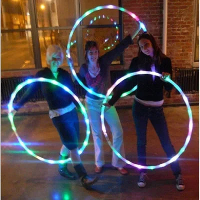 LED Colorful Fitness Circle Performing Arts Abdominal Fat Loss Light Fitness Crossfit Foldable Sport Hoop Gym Fitness Equipments