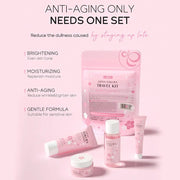 4pcs/Bag Sakura Skin Care Sets Facial Cleanser Face Face Toner Sunscreen Moisturizing Smoothing Nourishing Skincare Product