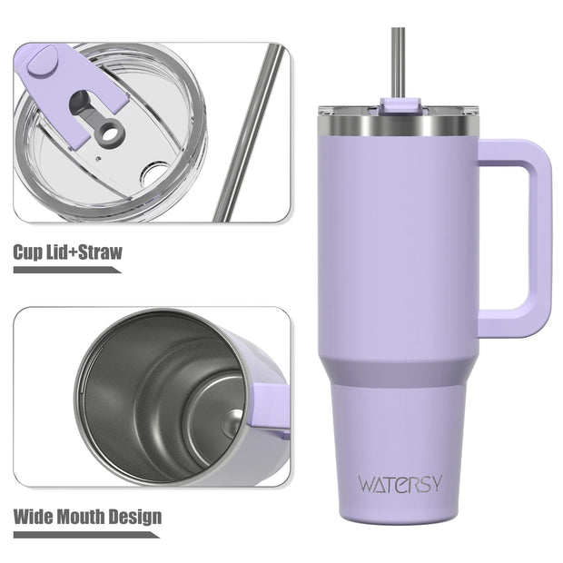 891/1182ml Insulated Mug With Handle And Straw Large Capacity 40oz Tumbler Stainless Steel Water Bottle Office Home Thermal Mug