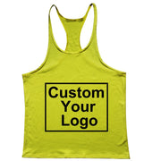 Customized Logo Men's Gym Exercise Fitness Tank Top Y Back Fitness Lightweight Shoulder Strap Muscle Stringer Fitness T-shirt