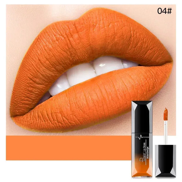Pudaier Waterproof Lip Gloss Matte Liquid Lipstick Matte Lip Stick Cosmetics Makeup Nude Purple Black Rose Cosmetics