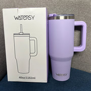 891/1182ml Insulated Mug With Handle And Straw Large Capacity 40oz Tumbler Stainless Steel Water Bottle Office Home Thermal Mug