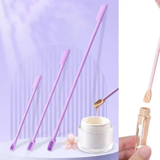 Silicone Spatula Silicone Double-end Scraper Cosmetics Bottle Jar Scraper Cosmetics Tool Mini Scraper Set Makeup Tools