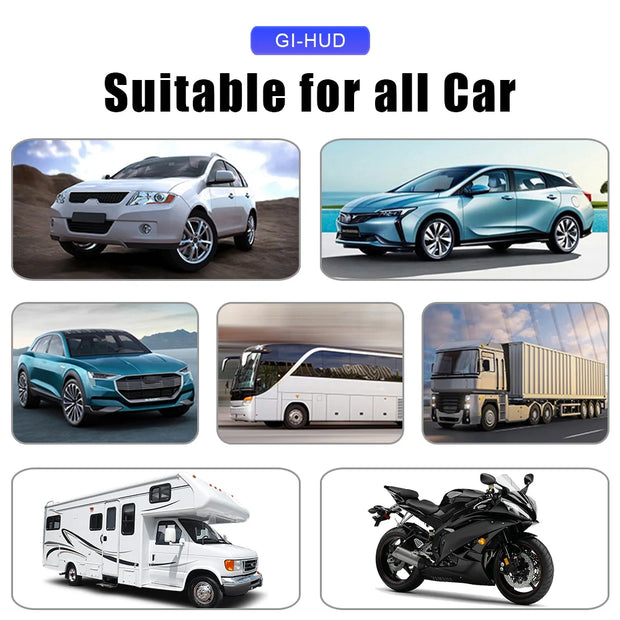 Car Head Up Display Smart Gadgets GPS Auto Electronics Accessories HUD Digital Gauges Overspeed Alarm Speedometer MPH