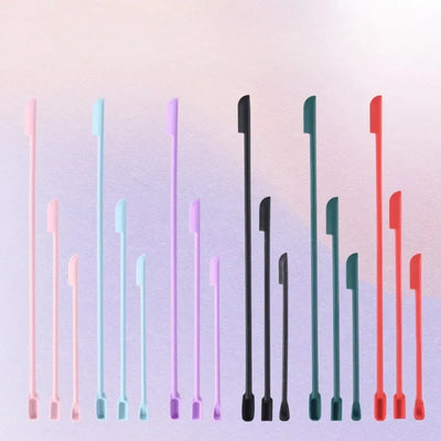 Silicone Spatula Silicone Double-end Scraper Cosmetics Bottle Jar Scraper Cosmetics Tool Mini Scraper Set Makeup Tools