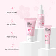3pcs/set LAIKOU Vitamin C 24K Golden Sakura Skin Care Sets Face Cream Serum Eye Cream Moisturizing Anti Wrinkles Face Care Kit