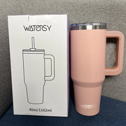 891/1182ml Insulated Mug With Handle And Straw Large Capacity 40oz Tumbler Stainless Steel Water Bottle Office Home Thermal Mug