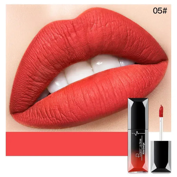Pudaier Waterproof Lip Gloss Matte Liquid Lipstick Matte Lip Stick Cosmetics Makeup Nude Purple Black Rose Cosmetics