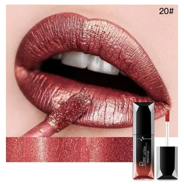 Pudaier Waterproof Lip Gloss Matte Liquid Lipstick Matte Lip Stick Cosmetics Makeup Nude Purple Black Rose Cosmetics