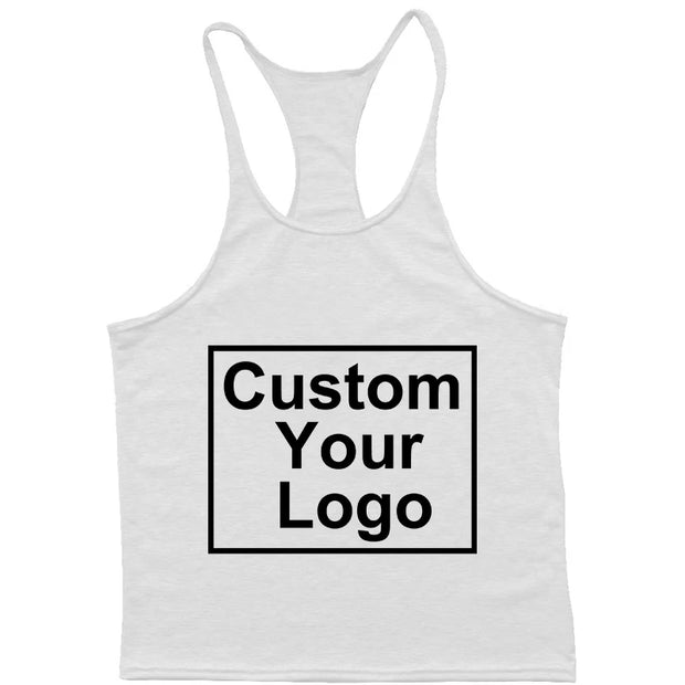 Customized Logo Men's Gym Exercise Fitness Tank Top Y Back Fitness Lightweight Shoulder Strap Muscle Stringer Fitness T-shirt